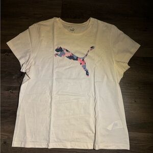 extra large cream/white puma shirt